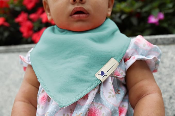 Blue Wren Magnetic Bandana Drool Bibs 5-pack - Magnetic Closure Baby Bibs - Safe, Easy, Chic Teething Bib
