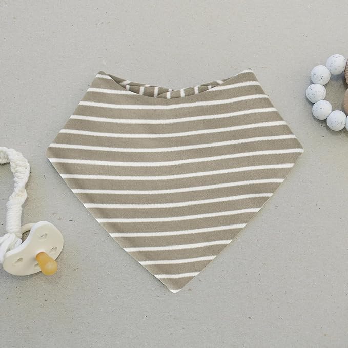 Woolino Merino Wool Baby Bibs - Highly Absorbent Bandana Bib with Cotton Outer Layer and Merino Wool Inner Layer - Pack of 2