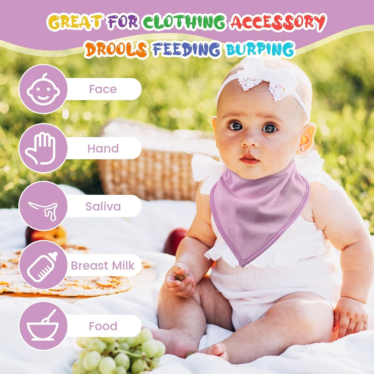 Bandana Drool Bibs Drool Bibs 100% Cotton for Unisex Boys Girls Multiple Colors Baby Bib Set for Teething