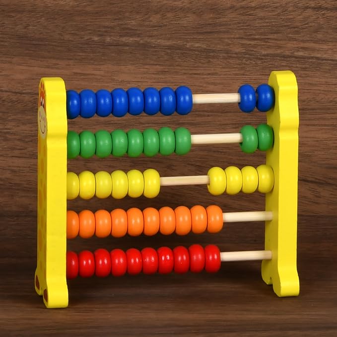 WNWLwooden Abacus Frame Learning Tool Growth Toy Beads Educational Counting Toy Abacus Math Thinking Abacus Counting Toy,for Preschool Learning, Learning Mathematics Abacus (Yellow Abacus)