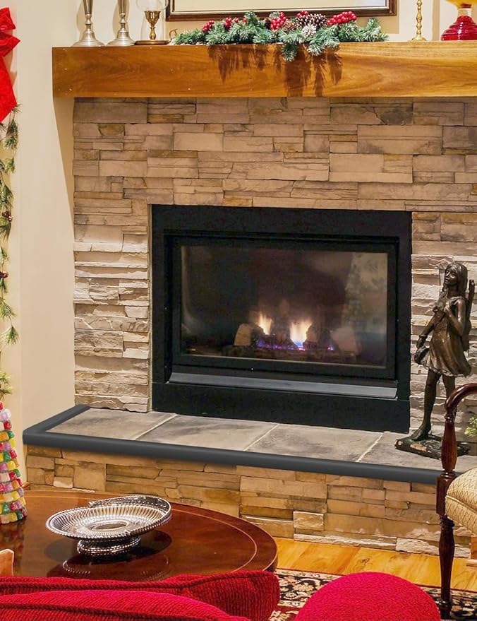 Foam Corner Protector for The Fireplace Hearths Edge and Corner Guard, with Retardant Materials Foam Safety Bumpers Baby Proofing (Black)