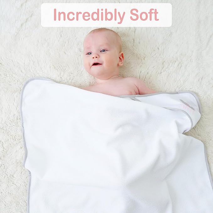 Viviland Baby Towels and Baby Wash Cloths Set Hooded Baby Towels Baby Wipes Absorbent Bath Face Towels Burp Cloths or Face Towels for Girl Boy 6-Pack Size 28 x 28 Inch(Pink Koala)