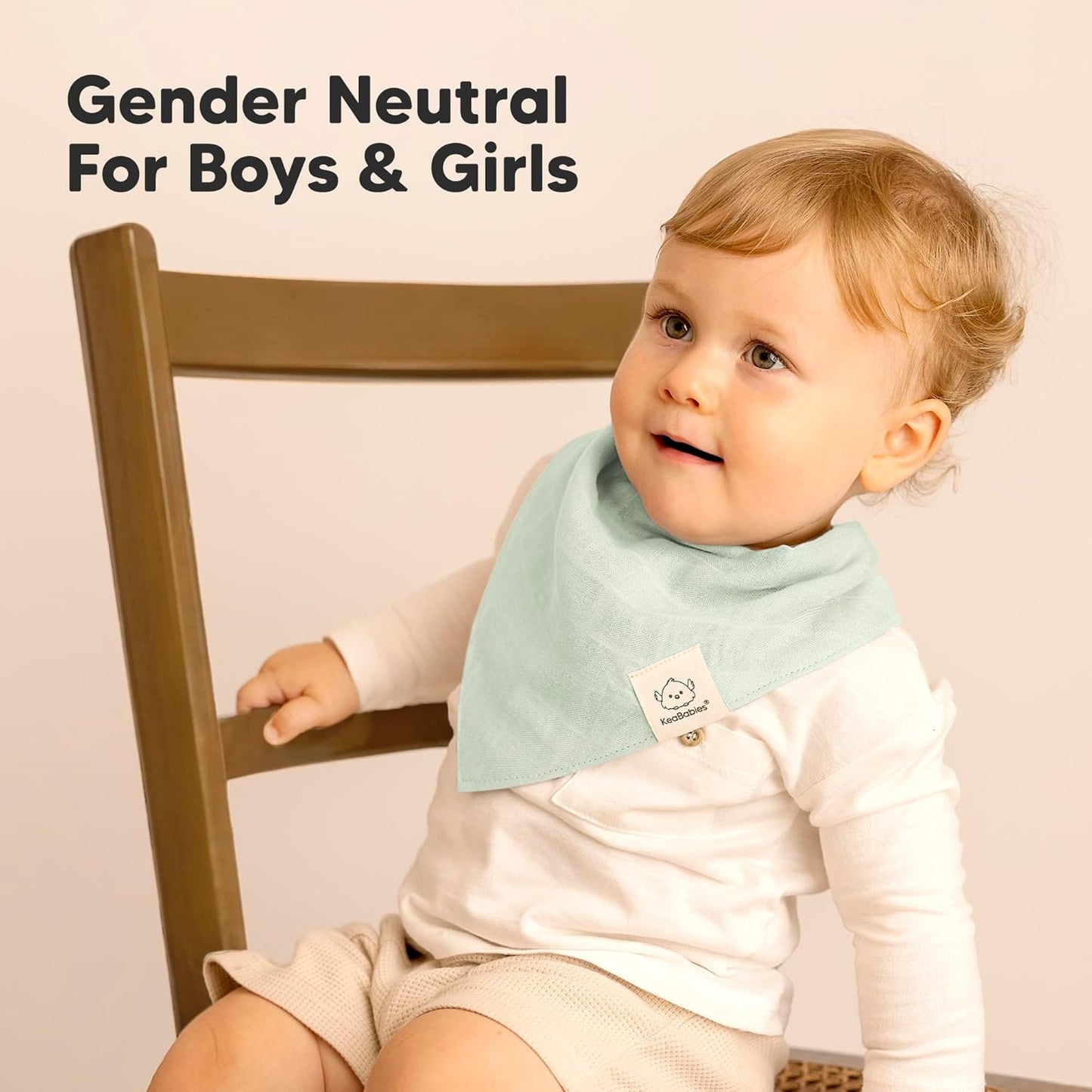 8-Pack Muslin Baby Bibs for Boys, Girls - Muslin Bandana Drool Bibs for Baby Girl & Boy, Drooling Newborn, Teething Toddler, Infant 0-36 Months, 100% Cotton Extra Absorbent & Soft (Dew)