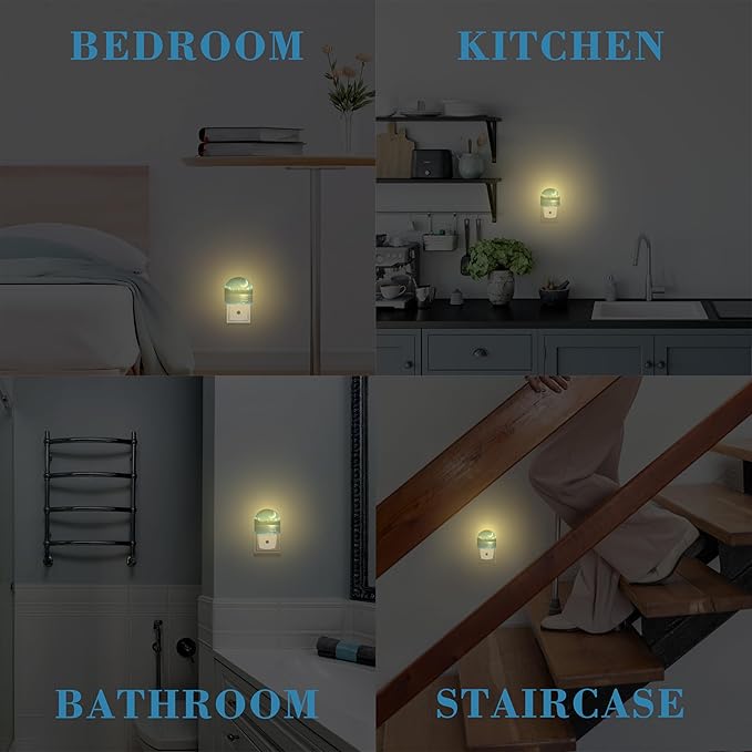 Magic Moon on Sea Night Light Plug into Wall with Dusk to Dawn Sensor Cute Nightlight for Kid Girls Boys Women Men Room Decor, Hallway, Kitchen, Bathroom, Nursery, Stairs