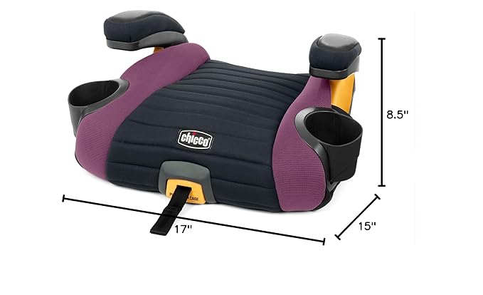 Chicco GoFit Plus Backless Booster Car Seat with Latch Attachment and Quick-Release Latch Removal, Travel Booster Seat for Car, Portable Car Booster Seat for Children 40-110 lbs. | Vivaci/Pink