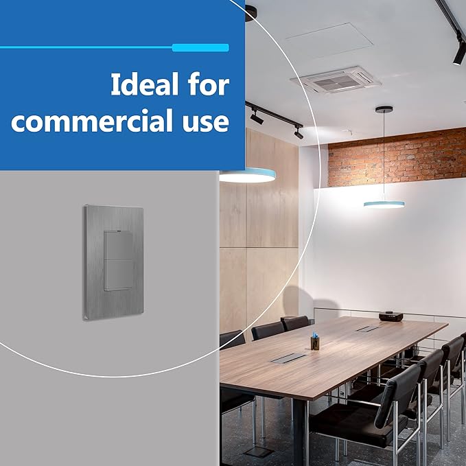 LIDER Brushed Finish Decorator Switch Cover, Screwless Wall Plate, Mid-Size 1-Gang 4.88" x 3.11", Unbreakable Polycarbonate Thermoplastic, UL Listed, LSWP-31M-BGY10P, Brushed Gray, 10 pack