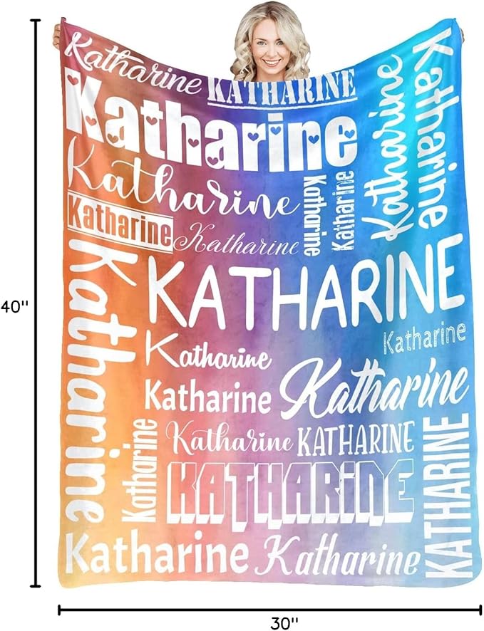Personalized Blankets with Name Custom Blanket for Adult Kids Baby Customized Blanket Monogrammed Blankets Gifts for Women Men Girls Boys