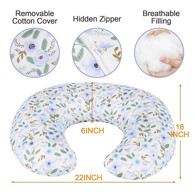 Baby Nursing Pillow for Breastfeeding, Adjustable Breast Feeding Pillow for Bottle Feeding, Breastfeeding Essentials for Mom and Baby Healthier Nursing, Bobby Pillow for Newborn,Removable Cotton Cover