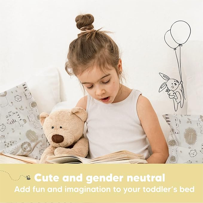 Toddler Pillow with Pillowcase - 13x18 My Little Dreamy Kids Travel Bed Pillows for Sleeping, Organic Cotton Small Pillowcase, Soft & Breathable, Machine Washable, Toddlers 2-5 Years Old (KeaSafari)