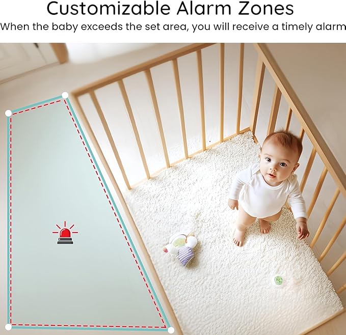 BOIFUN 2K HD 5-Inch Split-Screen, Smart WiFi Baby Monitor with Camera and Audio, Smartphone APP, AI Motion & Cry Detection, Night Vision, 360° Auto Tracking,Humidity &Temperature Detection,2-Way Talk