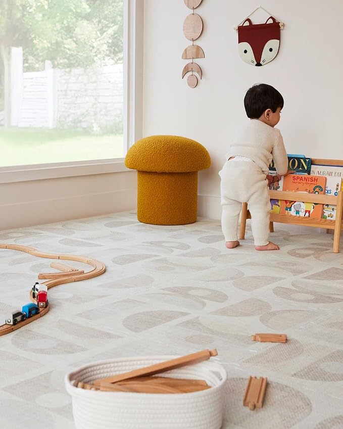 House of Noa Baby Play Mat – 4x6 Sandstone Luna – Set of 6 Tiles – Cushioned EVA Foam Play Mat for Floor, Soft Interlocking Baby Crawling Mats for Hard Floors