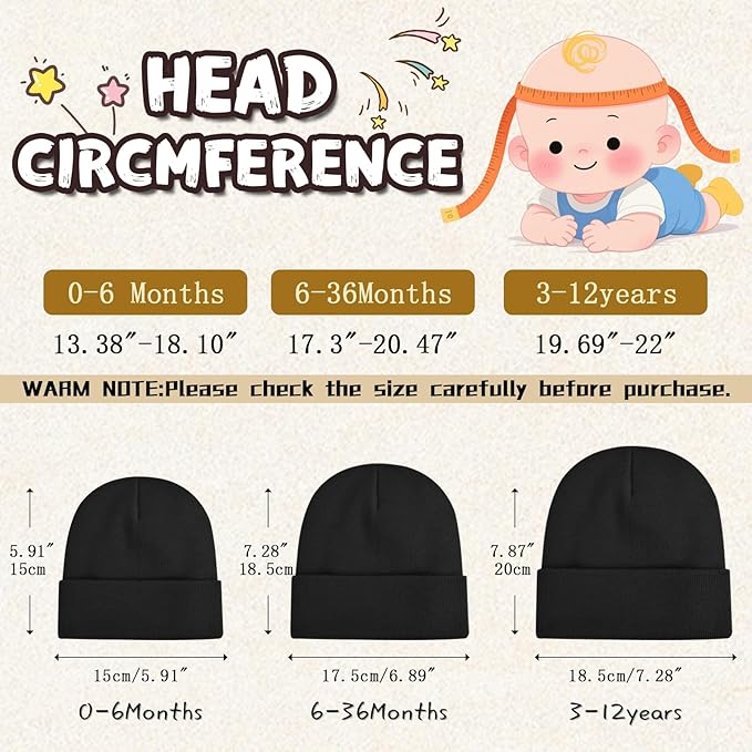 ZOORON Toddler Beanie Baby Beanies for Boys Girls Kids Winter Hats Children Knit Warm Caps 0-12years