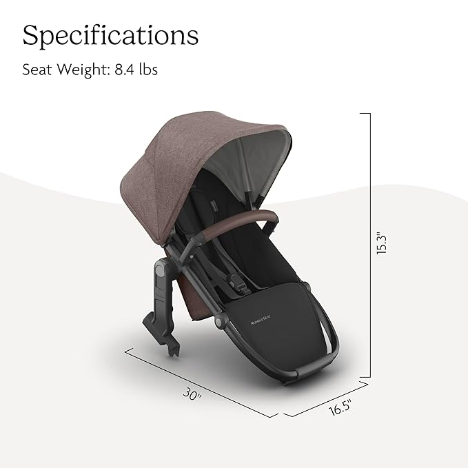 UPPAbaby RumbleSeat V3 Second Lower Seat - Compatible with Vista V2 and Vista V3 - All-Weather Seat + Magnetic Buckle – Adapters Included -Owen (Mocha Mélange)
