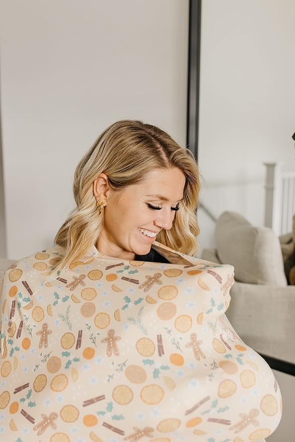 Copper Pearl Multi-Use Cover: Car Seat Covers, Nursing Cover, and Stroller Cover for Sun - Stretchy Fabric, All-Season Use, Stylish Designs, Easy Access for Moms - Cider