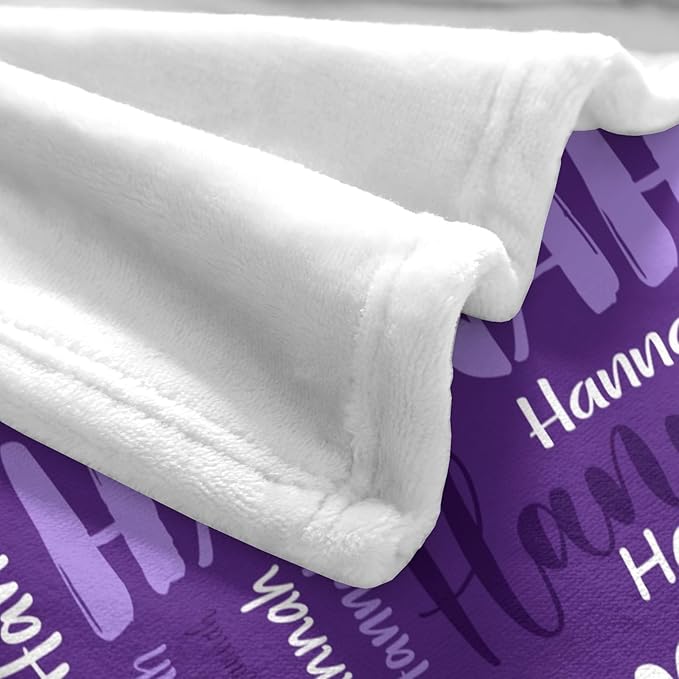 Personalized Custom Baby Blanket with Name for Girls Boys Kids Customized Flannel Blanket for Bed Nursery Room Baby Stroller