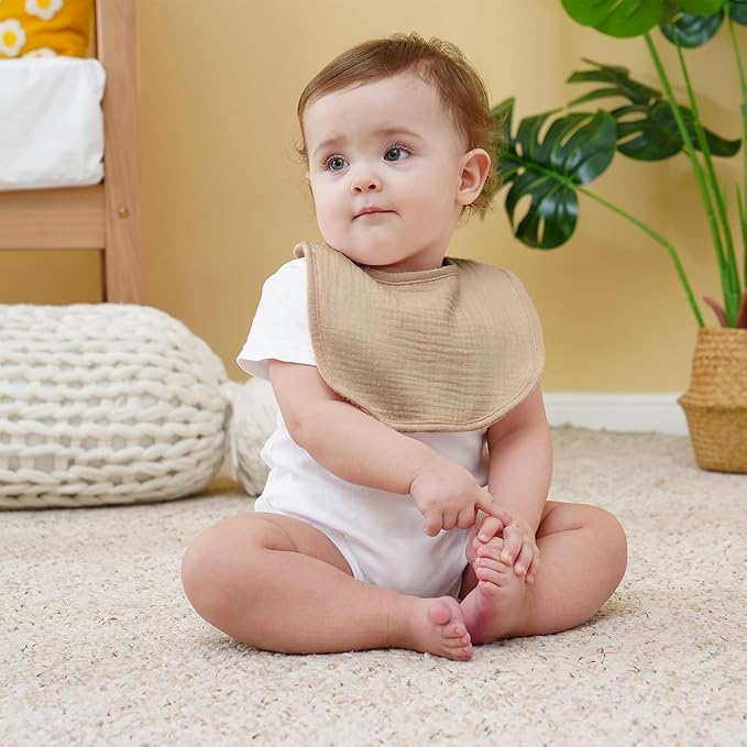 Muslin Baby Bibs Cotton Baby Drool Bandana Bibs for Baby Girls Boys Infant Newborn Toddler Drooling and Teething