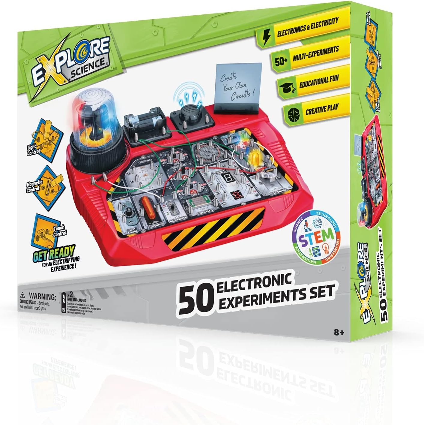 Explore Science 50 Electronic and Circuits Experiment Kit for Kids Ages 8+ Building Electrical Circuits is a Snap- STEM