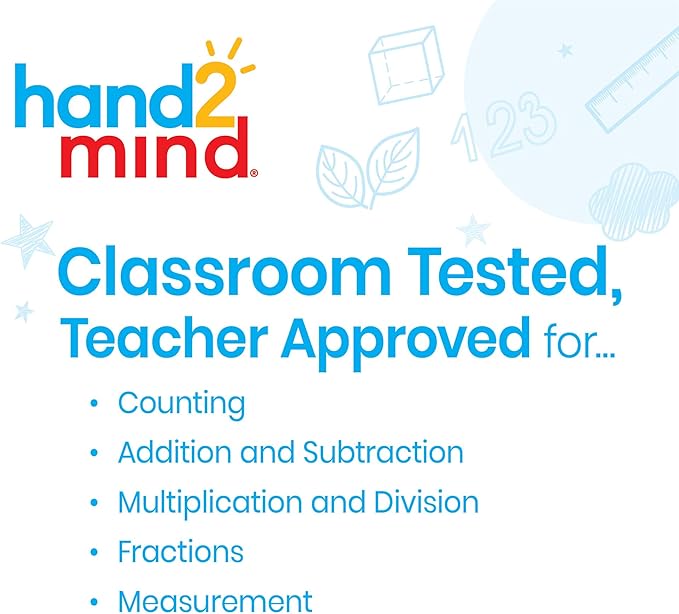 hand2mind Wood Cuisenaire Rods Individual Set, Fraction Bars, Montessori Number Rods, Counting Blocks, Math Manipulatives, Math Teacher Supplies, Kindergarten Homeschool Supplies (Set of 74)