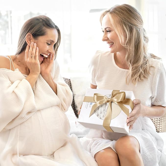 lulumoon Baby Blanket for Newborn Receiving: Minky Dot & Muslin Lightweight - Thermal Blanket Gift for Baby Shower & Hospital Welcoming 30"x40"(Ivory)