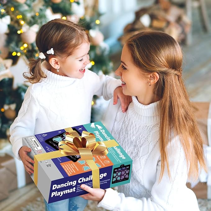 Kids Dance Mat Toys - 2-Player Dance Pad Gifts for Girls Boys Toddlers 3 4 5 6 7 8 9 + Year Old Electronic Dancing Mat Floor Games Toy with Music Light Christmas Birthday Gift (Purple)