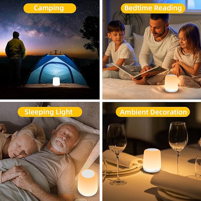 Night Light LED Touch Night Dimmable with 20 Levels of Brightness 4 Timer Rechargeable Battery for Bedroom Baby Nursery Living Room Home for Kids and Adult Breastfeeding Sleep Aid White