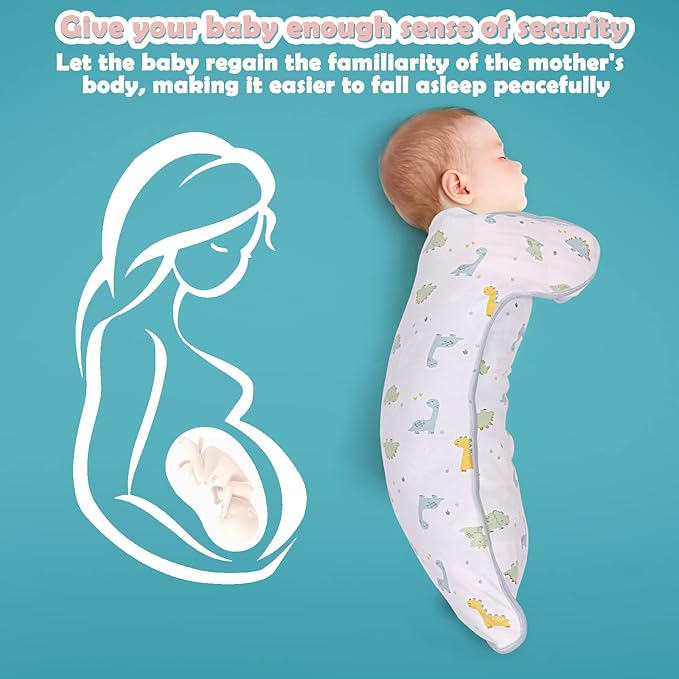 2 Pack Transition Swaddle with 2 Way Zipper, 2 in 1 Arms in/Out Transitional Arms Up Swaddle, 100% Cotton Newborn Swaddles Zipper Swaddles Baby Swaddling Sack Sleep Sack 3-6 Months, Dinosaur & Bear