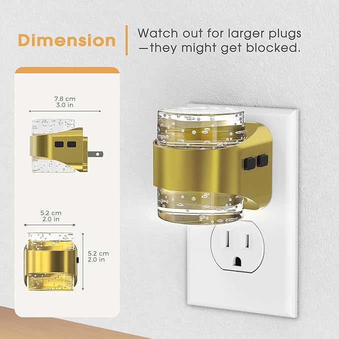 Briignite Night Light, Dimmable Night Lights Plug Into Wall with Bubble Design 3000K/4000K/5000K & 3 Brightness Levels for Baby Nursery Hallway Bathroom Kids Room, 3CCT