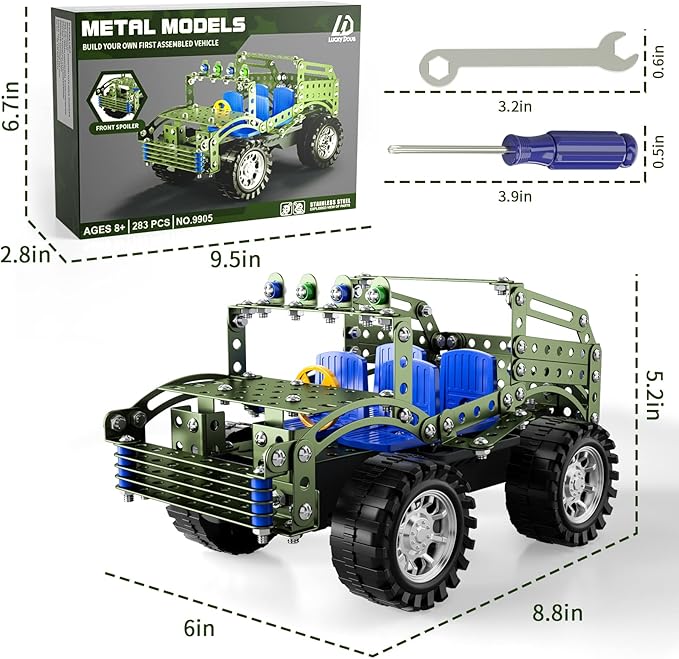 Lucky Doug Building Toys Model Truck Set - STEM Project for Kids Ages 8-12, Assembly Model Car Kits Toys for Kids Boys 8 9 10 11 Years Old