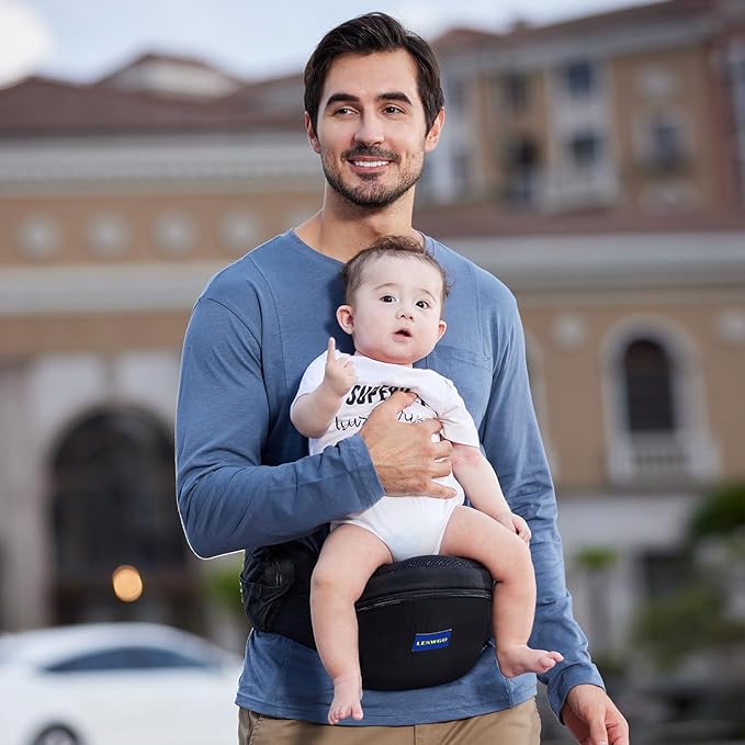 Baby Hip Carrier,Adjustable Extended Waistband with Various Pockets-Ergonomic,Baby Carrier with Hip Seat for Newborns & Toddlers(Black)