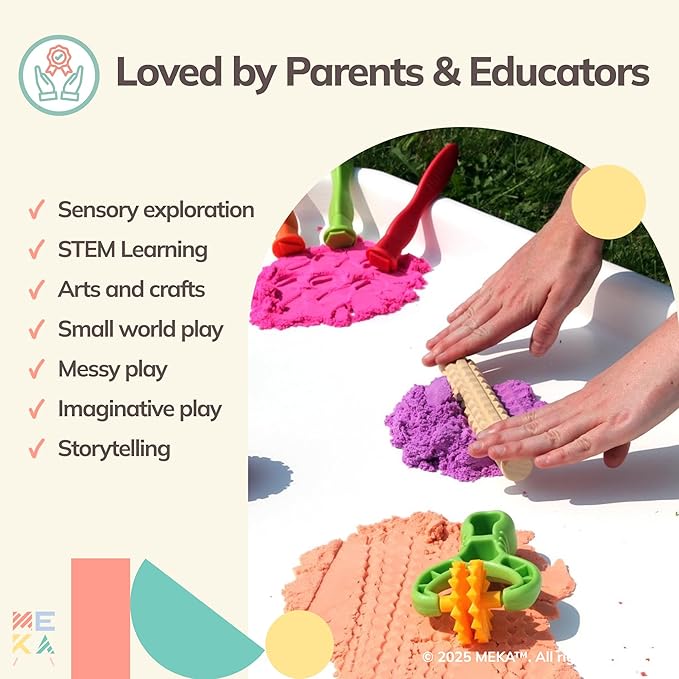 MEKA Tuff Tray with Solar Fountain, Sensory Water Play Tray for Kids, Outdoor Indoor Messy Play, STEM Activities, Classroom or Home Use ((White, Large 38" x 38"))