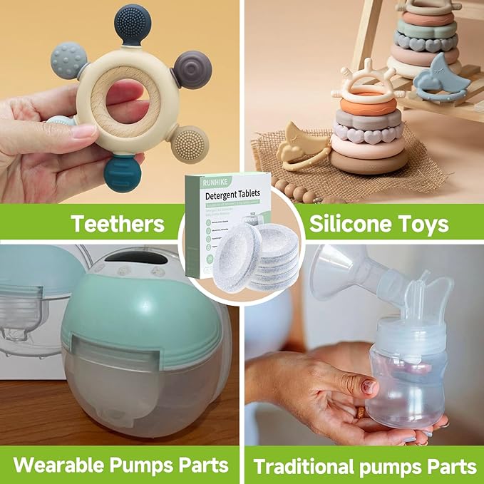 40PCS Baby Bottle Washer Tablets Compatible with Momcozy,Baby Safe Superior Strong Cleaning Bottle Washer Tablets Compatible with Momcozy