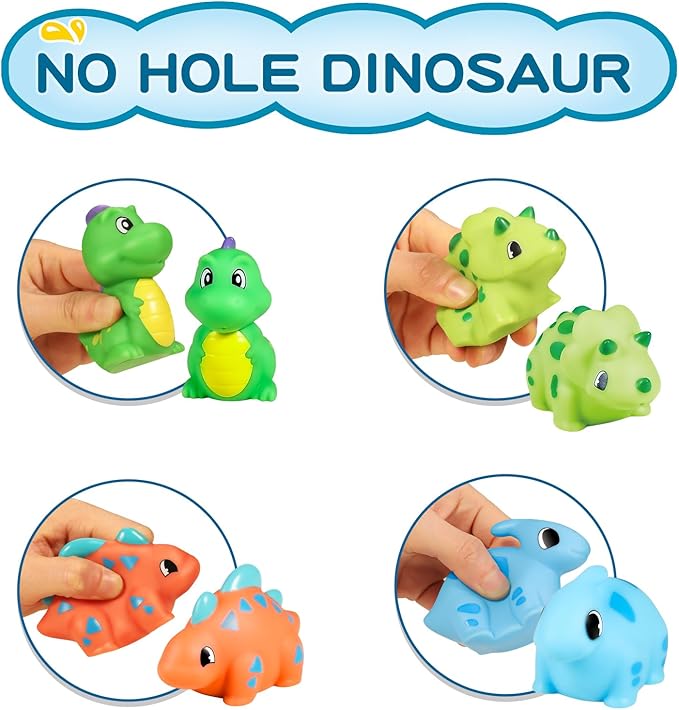 Bath Toys for Kids Ages 3-5, Bathtub Toy with Slide Track and Shower Head, Fishing Floating Toy with No Hole Dinosaur, Bathtub Toys for Kids Ages 4-8