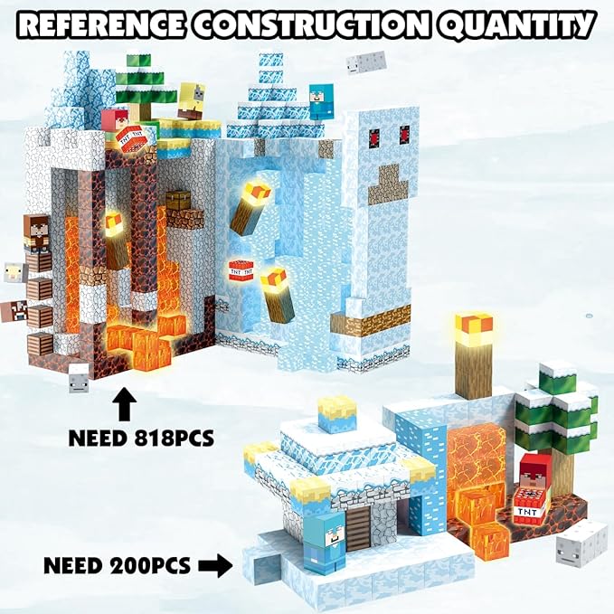 200PCS Magnetic Building Blocks, Magnetic Blocks Building STEM Construction Toys, Montessori Sensory Stacking Toy for Toddlers, Magnet Cubes with Light Blocks for Boys Girls Age 3 4 5 6 7 8-12