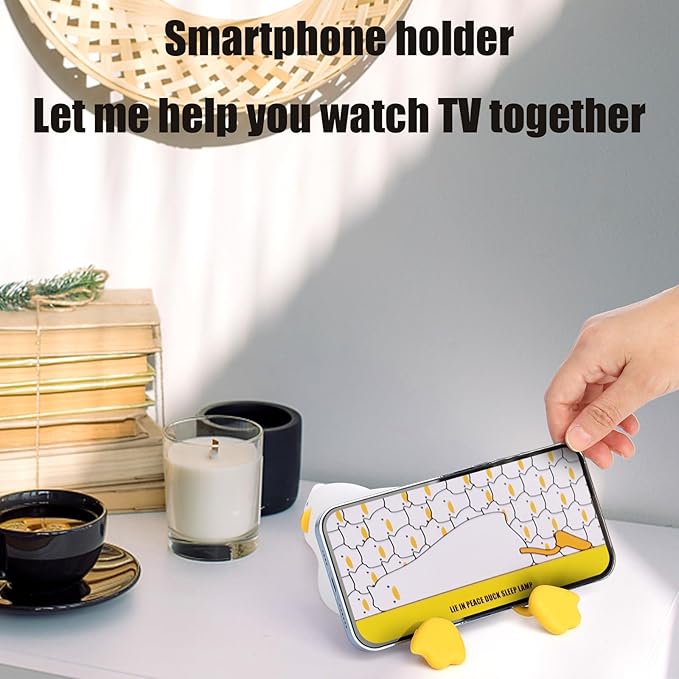 Hbaushun Duck Night Light, Dimmable Nursery Squishy Lying Flat Nightlight,Cute LED Silicone Duck Lamp,Rechargeable Bedside Touch Lamp for Breastfeeding Toddler Baby Kids Decor,Birthday Christmas Gifts