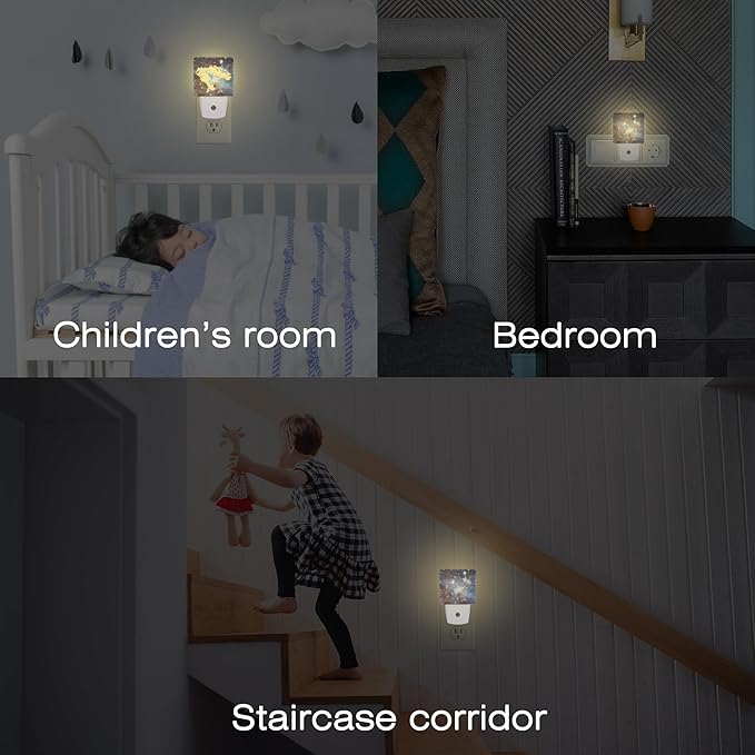Deep Universe Nebula Night Light Plug into Wall, Galaxy Space with Stars Dusk to Dawn Night Light Plug in,0.5w Energy Saving Sleep Friendly NightLight for Kids Boys Girls Home Decor