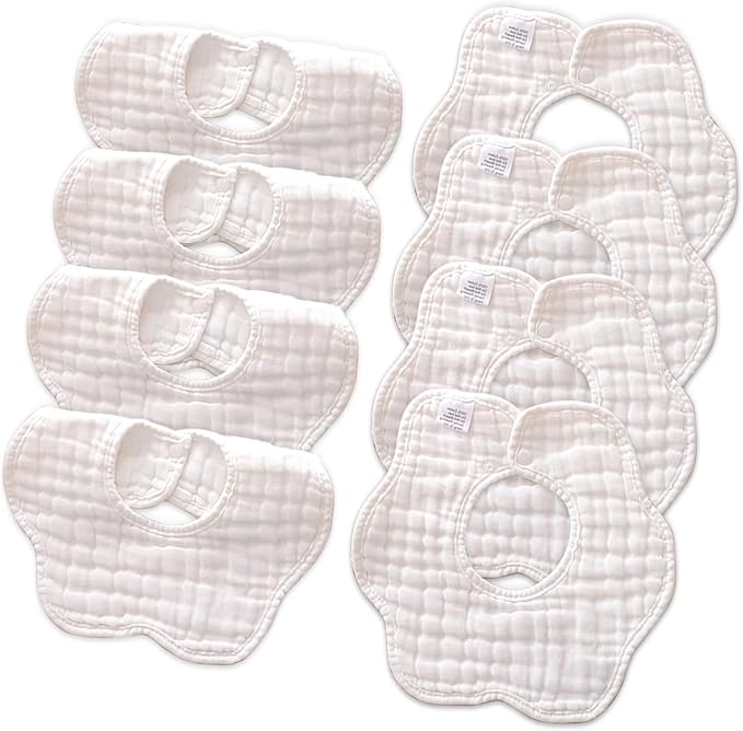 Muslin Baby Bibs for Drooling and Teething Newborn Drool Bibs for Baby Girl Boy