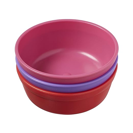 ECR4Kids ELR-18100-BE My First Meal Pal Snack Bowls – BPA-Free, Dishwasher Safe, Stackable Bowls for Baby, Toddler and Child Feeding - 3-Pack, Berry