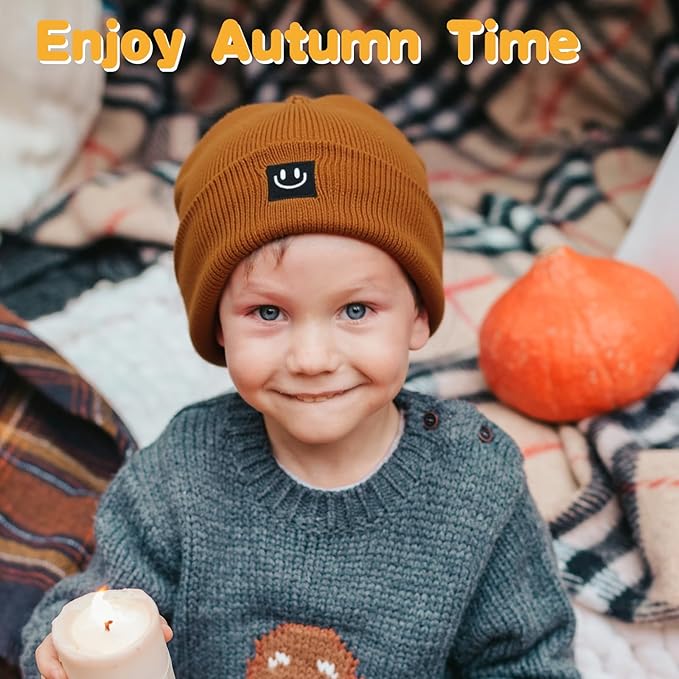 3 Packs Baby Beanie Cute Toddler Beanies Kids Winter Hat Boys Girls Warm Knit Hats Infant Beanie for 0-8 Years
