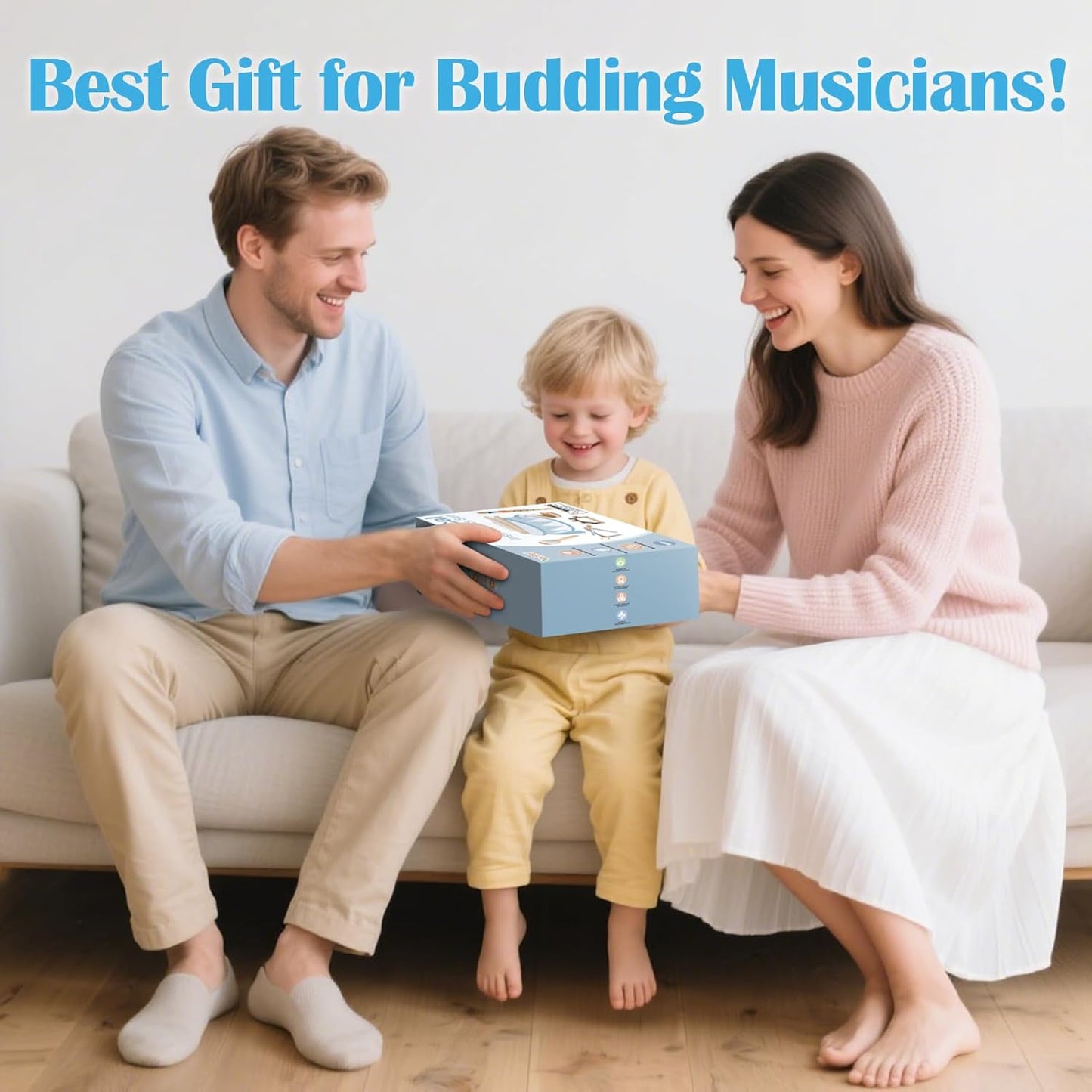 Drum Set for Boys - Toys for 2 3 Year Old Boy Birthday Gifts - Wooden Montessori Musical Instruments for Toddlers 2-4, Preschool Musical Toys with Snare Drum for Kids Age 3-5