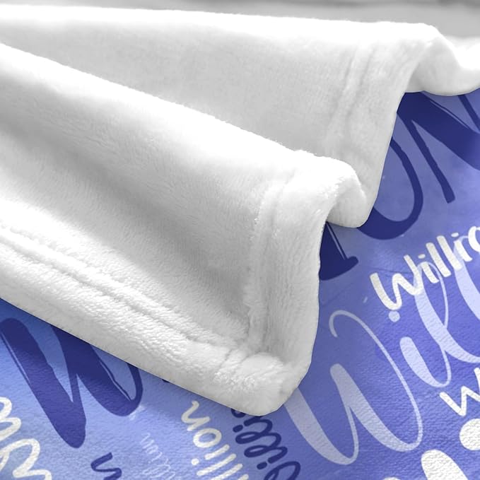 Personalized Custom Baby Blanket with Name for Girls Boys Kids Customized Flannel Blanket for Bed Nursery Room Baby Stroller