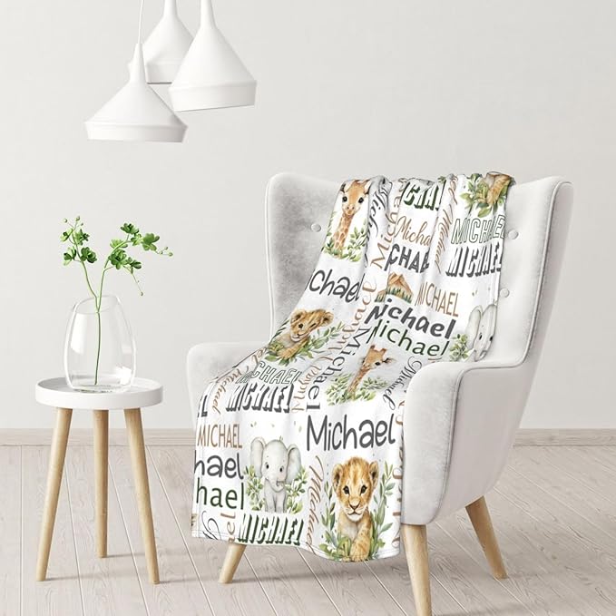 Personalized Baby Blanket - Custom With Name for Girls and Boys, Super Soft Plush Fleece, Personalized Gifts for Newborn