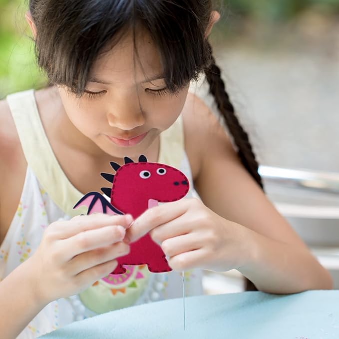 Hummingbird Crafts Sewing Kit for Kids Ages 8-12, Dragons DIY Craft Kits, Christmas Gift, Fun and Educational Sewing Kits for Kids, Sew Your Own Felt Animals