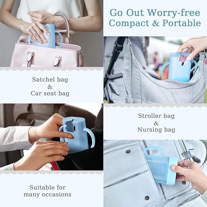 MOMUSE Dual-Lid Squeeze Pouch Holder for Food Pouches & Drink Boxes, Baby Pouch Holder with Larger Capacity, Versatile Design for Self-Feeding, Anti-Squeeze Pouch Holder No Spill No Mess, Lightweight