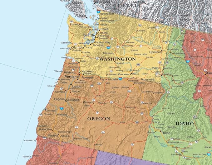 24x36 World and USA Classic Premier 3D Two Wall Map Set (Laminated)