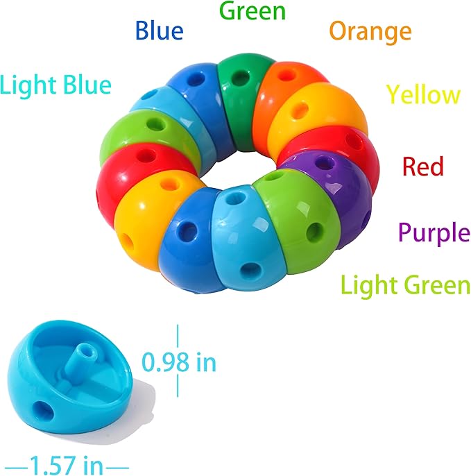 Snap n Twist Building Toys - Wocky Blocks - 80 Piece STEM Snap Cubes for Preschool & Elementary School, Tactile Sensory Toys for Boys & Girls, Ages 3+