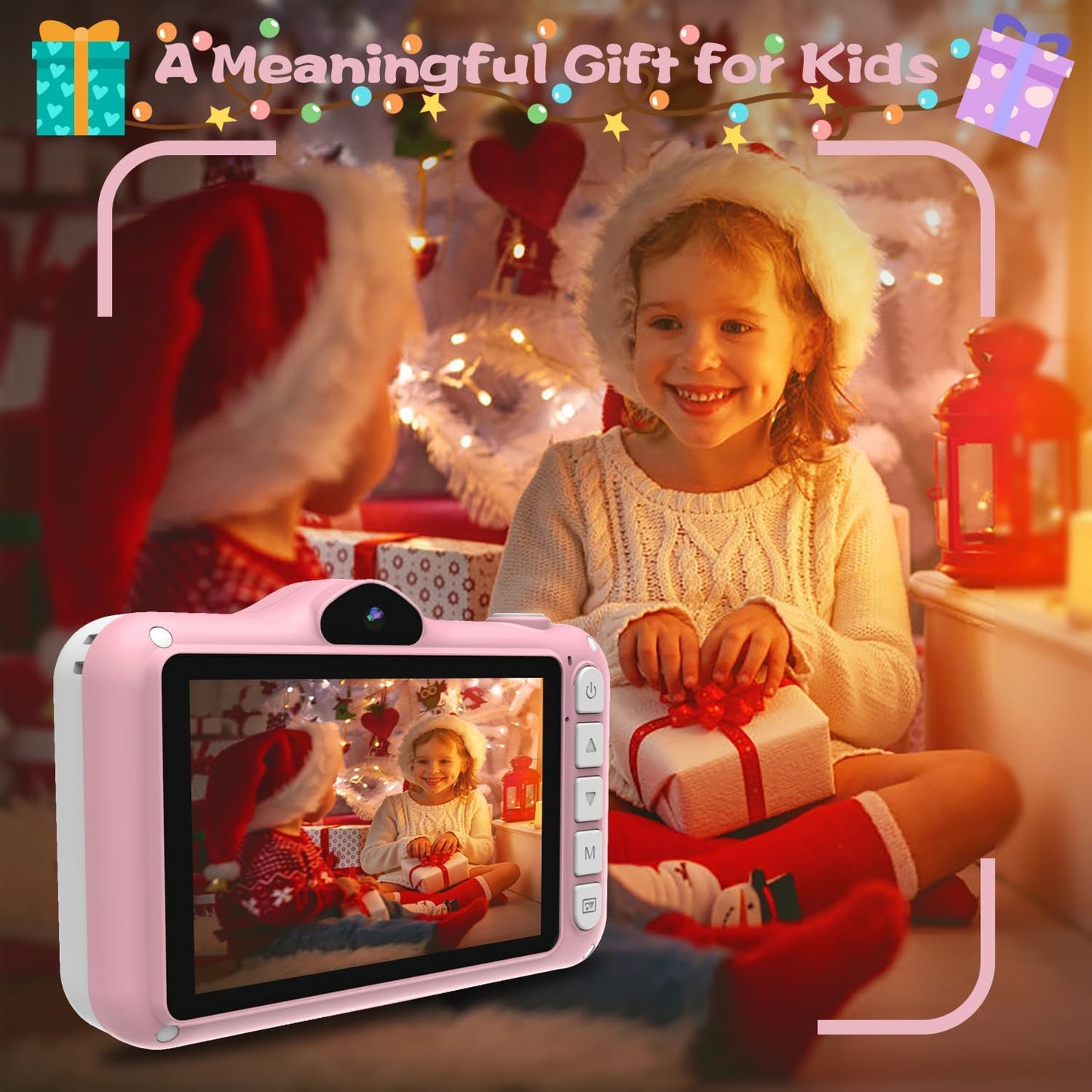 Kids Digital Camera, 12MP Children's Camera for Boys and Girls, 1080P Rechargeable Camera for Kids with 32GB TF Card, USB Charging 8X Zoom No Games.