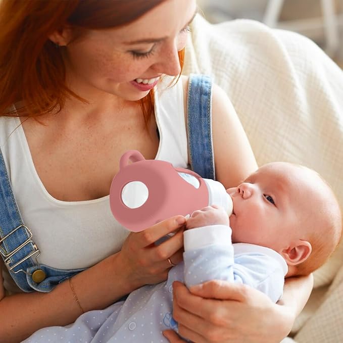BUSOHA 3 Pack Silicone Sleeves for Avent Natural Baby Bottles - Drop Protection Baby Bottle Sleeves with Handle for Avent Natural Baby Bottles,4 Ounce
