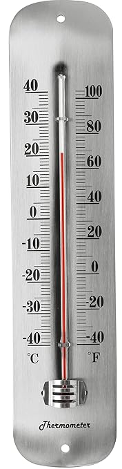 12.2 Large Numbers Premium Steel Outdoor/Indoor Thermometer Waterproof Vintage Style Decorative