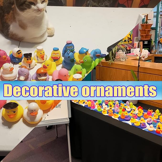 LINICE 50 Pcs Rubber Ducks, Random Assortment Ducks Bulk, Mini Rubber Duckies for Toddler Baby Bath Toys, Kids Bath Pool Toys Birthday Gifts Party Favors