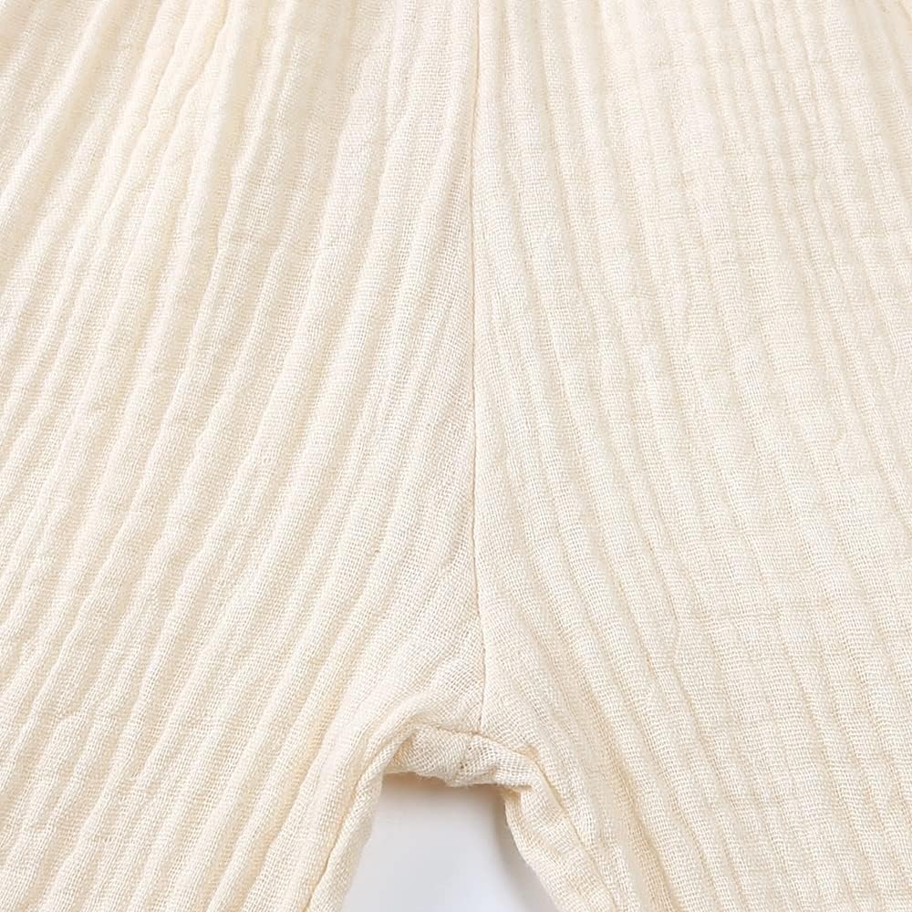MYGBCPJS Baby Boys Girls Cotton Linen Trousers Kids Casual Ankle Pants Loose Long Bloomers